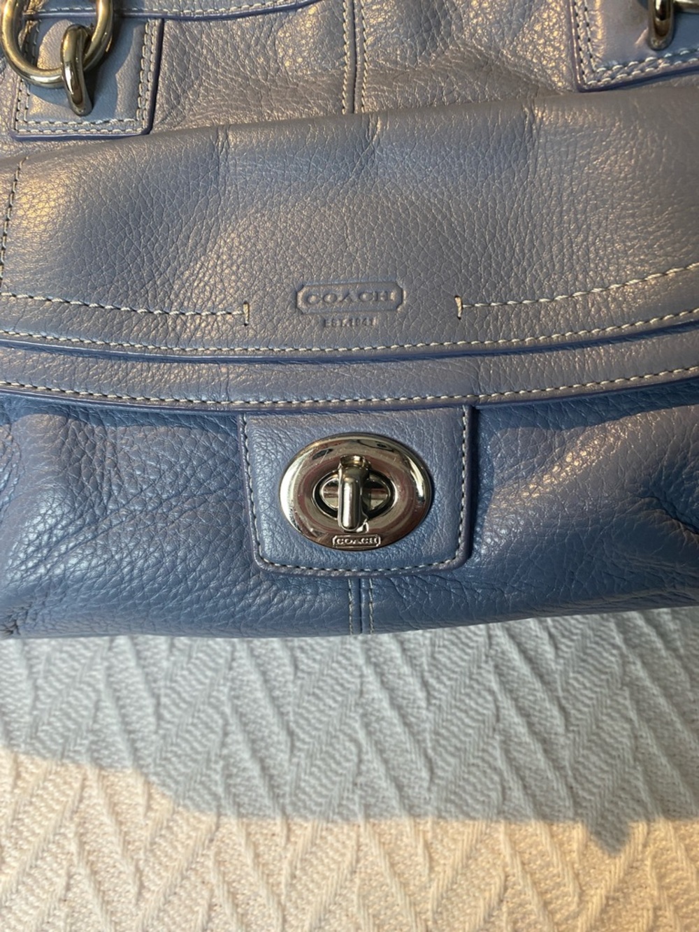 Coach Blue Leather Shoulder Bag - Picture 2 of 12